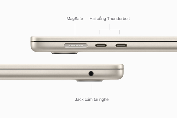 Tương tự như MacBook Air M2, MacBook Air M3 sẽ được trang bị 4 cổng kết nối 